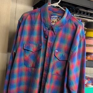 Dixxon Chucky Vibrant Plaid Button-Up Shirt